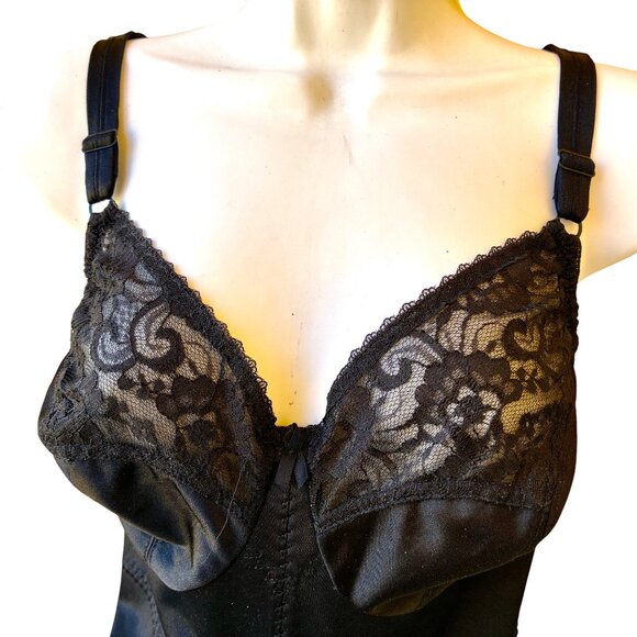 Vintage 70's Smoothie Diet Skinny Waist Black Bodysuit Shapewear Size 36C - Picture 16 of 16